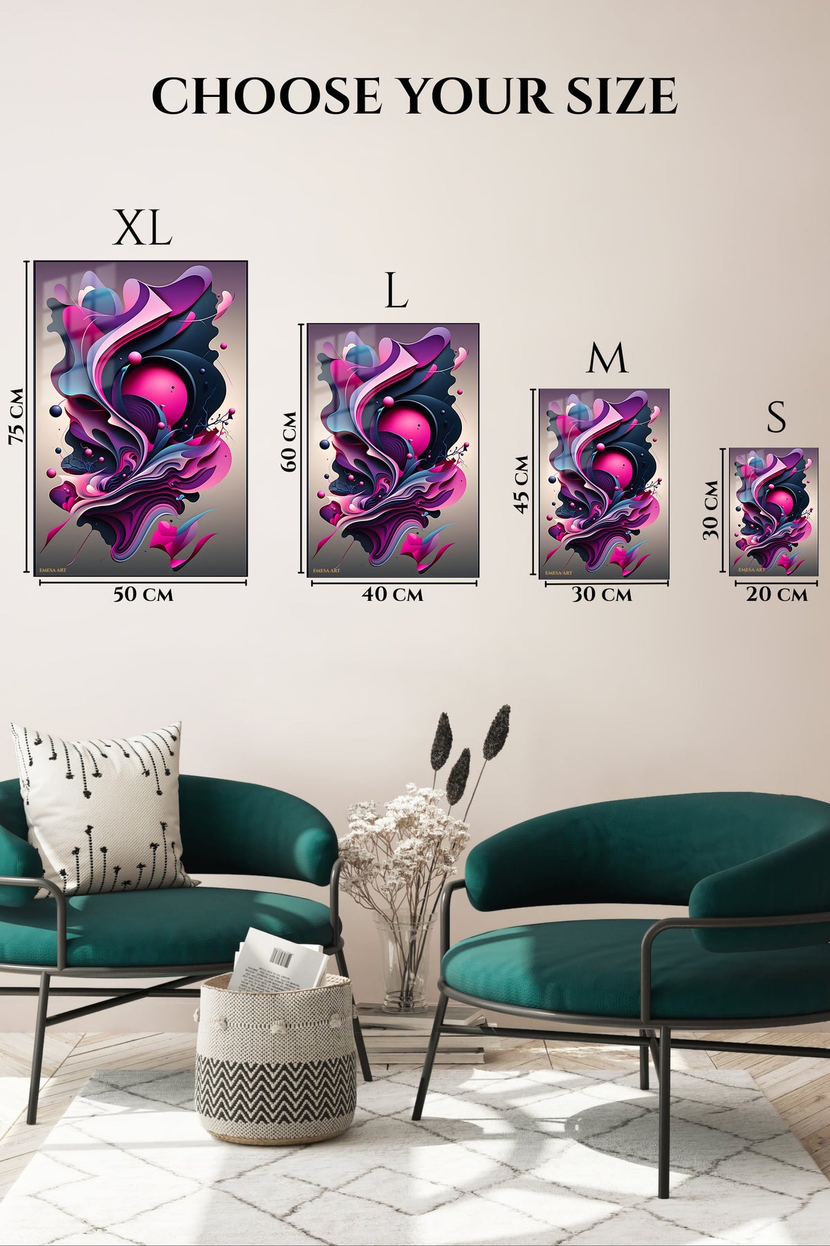 Neon Organic Shapes wall art