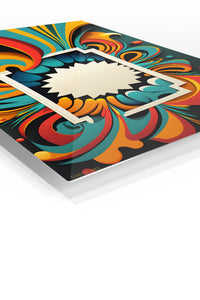 Retro Orange Teal Geometric wall art