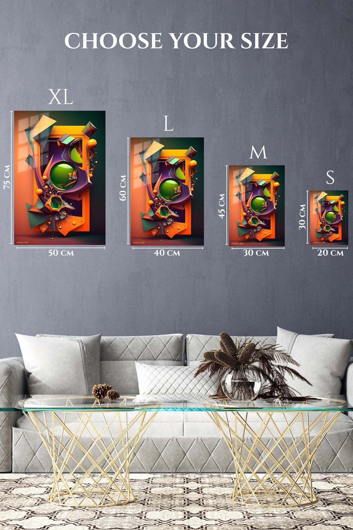 Pastel Blue Peach Flow wall art