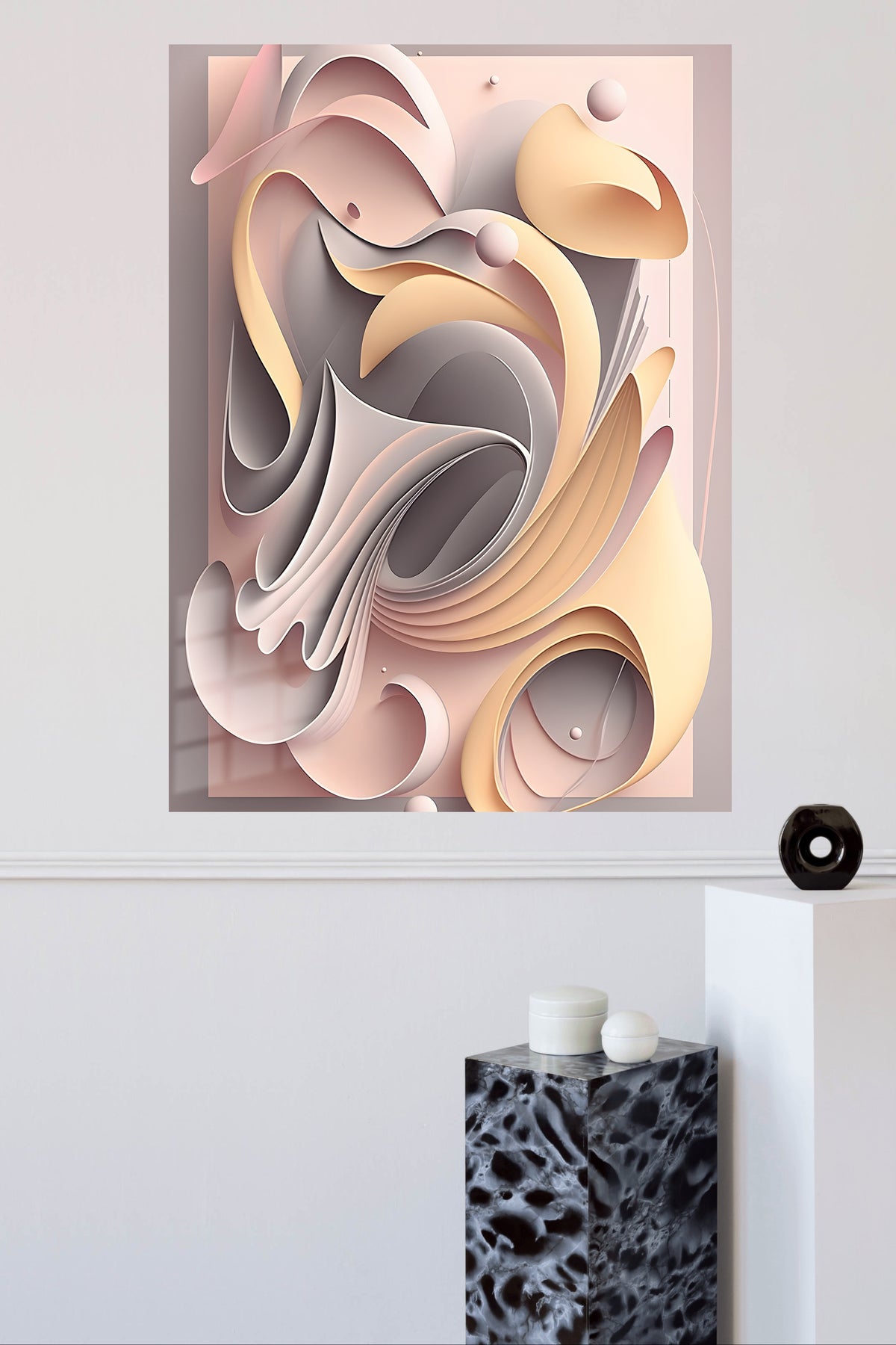 Retro Black Gold Geometric wall art