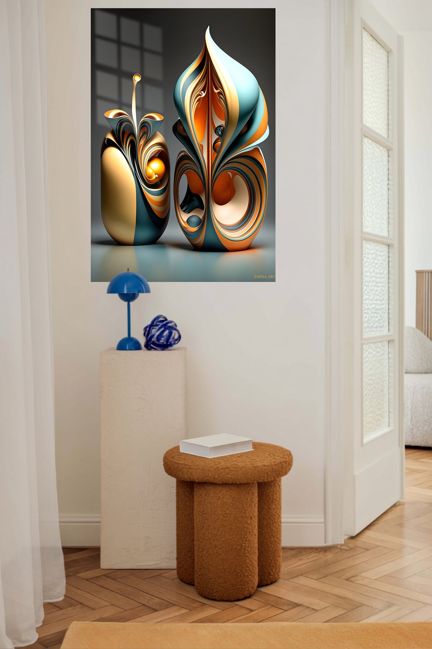 Sage Peach Circular wall art