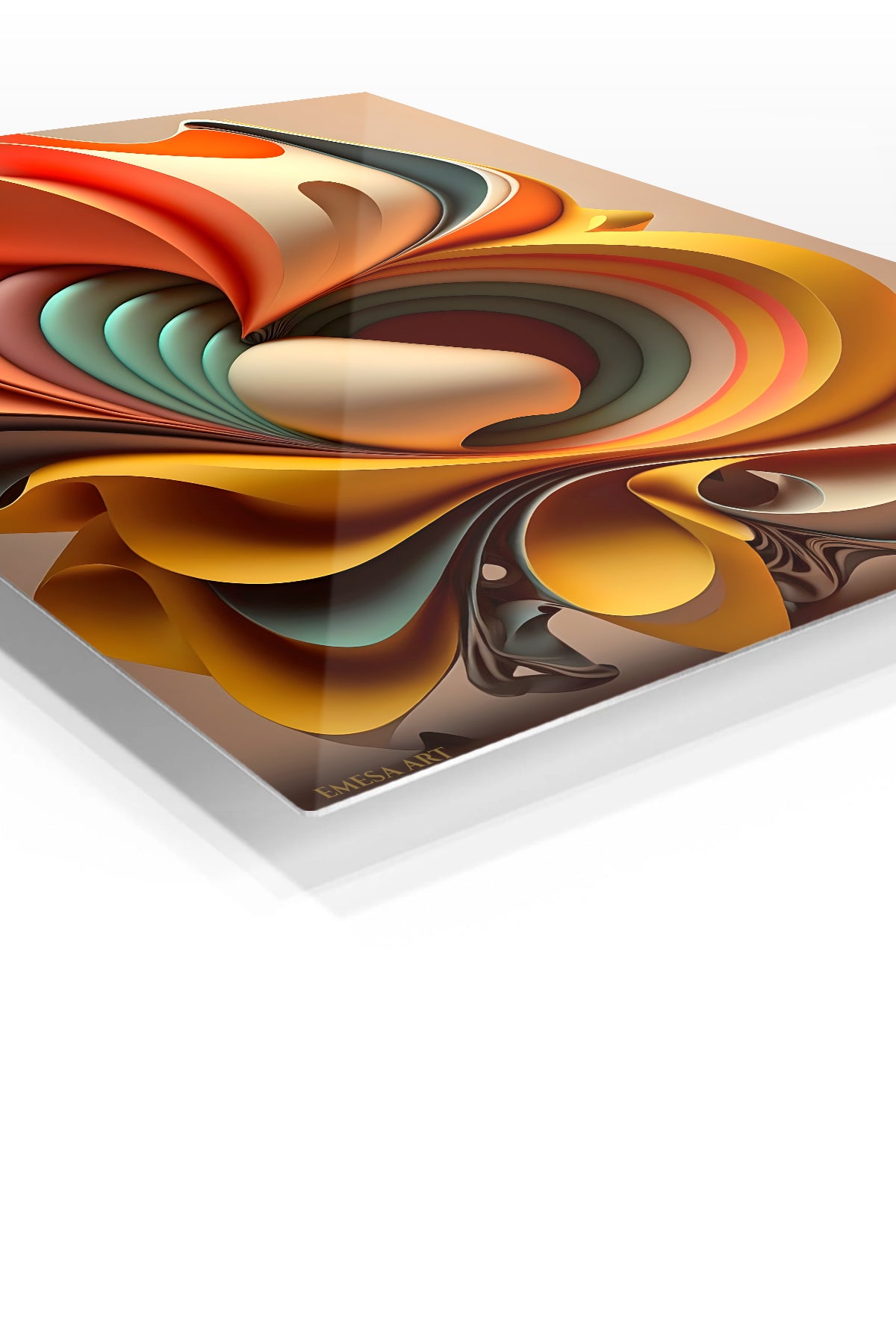 Orange Black Brushstroke wall art
