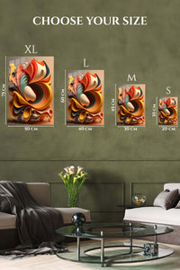 Orange Black Brushstroke wall art