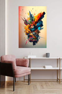 Neon Green Orange Frame wall art