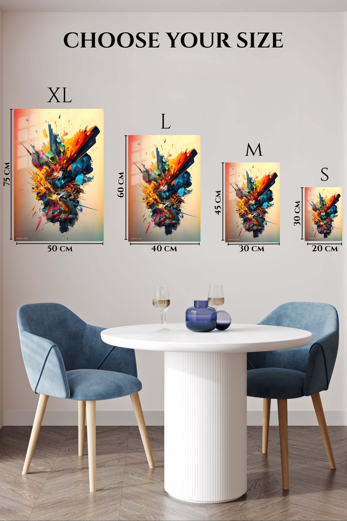 Neon Green Orange Frame wall art