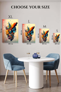 Neon Green Orange Frame wall art