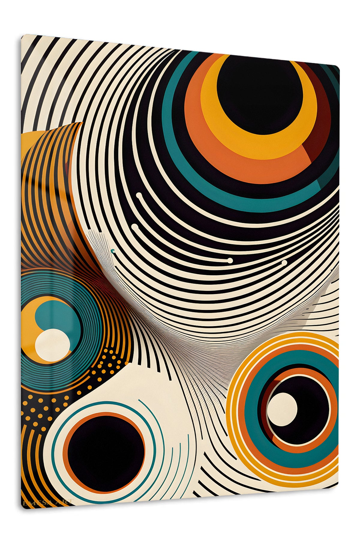 Teal Orange Liquid Frame wall art