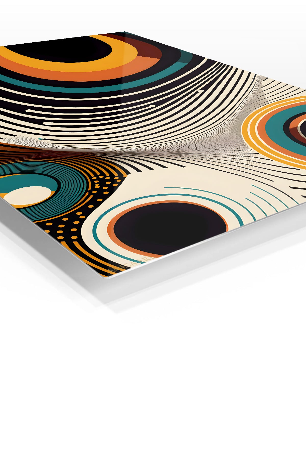 Teal Orange Liquid Frame wall art