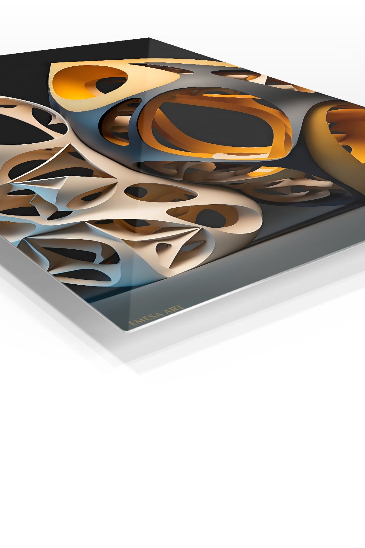 Retro Teal Orange Lines wall art