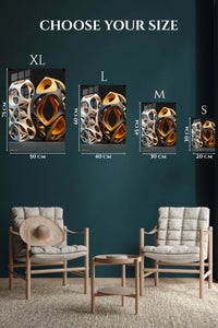 Retro Teal Orange Lines wall art