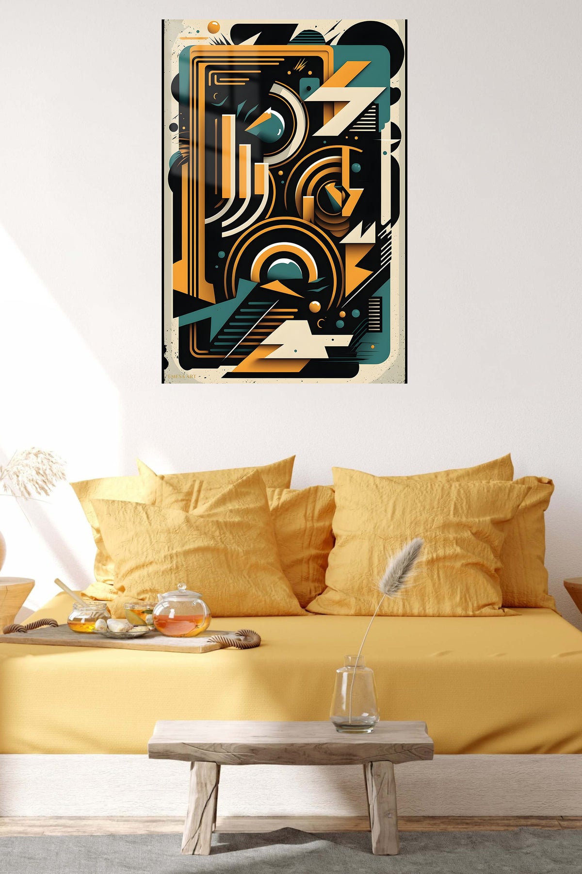 Soft Beige Organic Swirl wall art