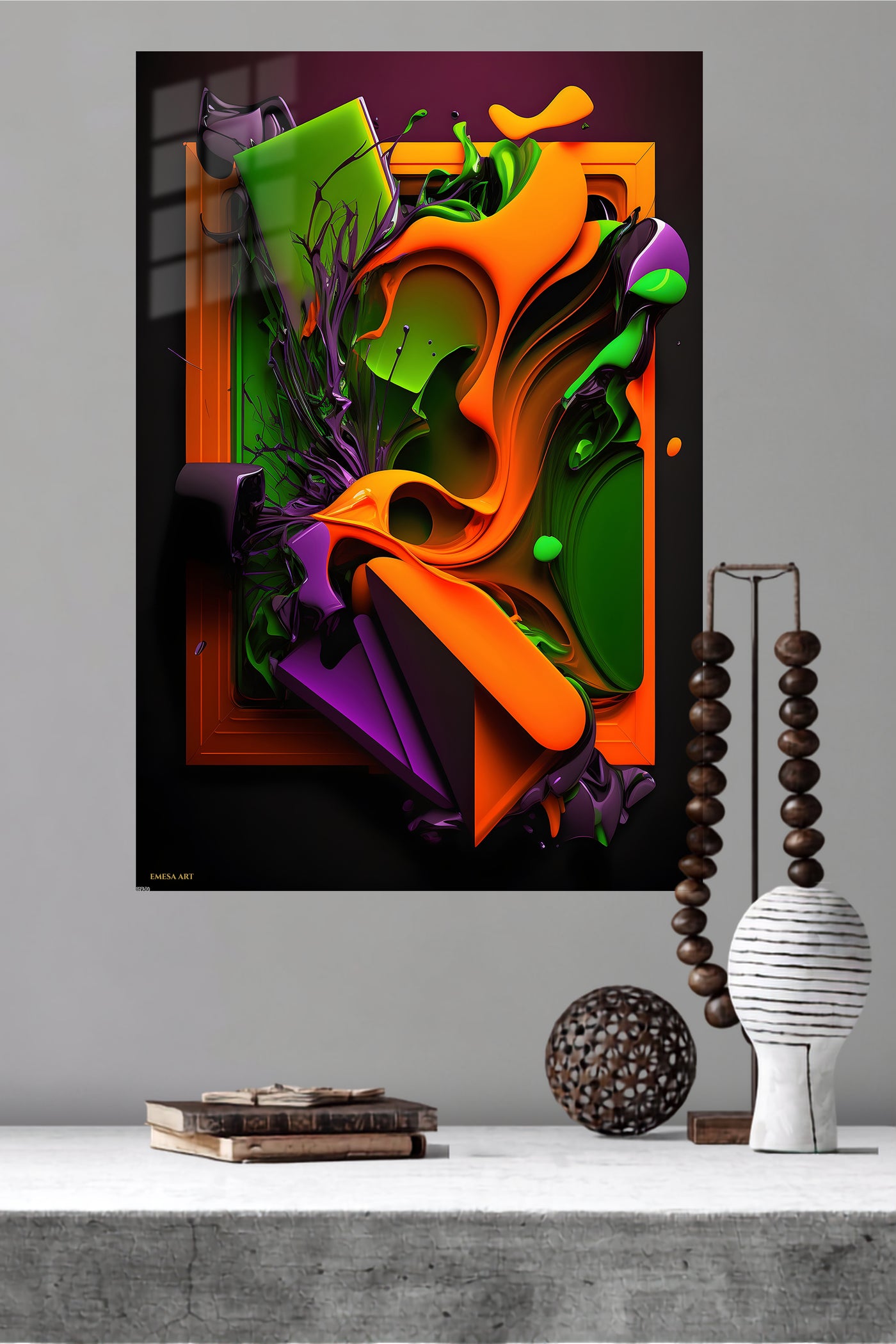 Neon Magenta Flow wall art