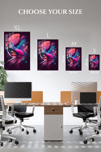 Neon Green Orange 3D Frame wall art