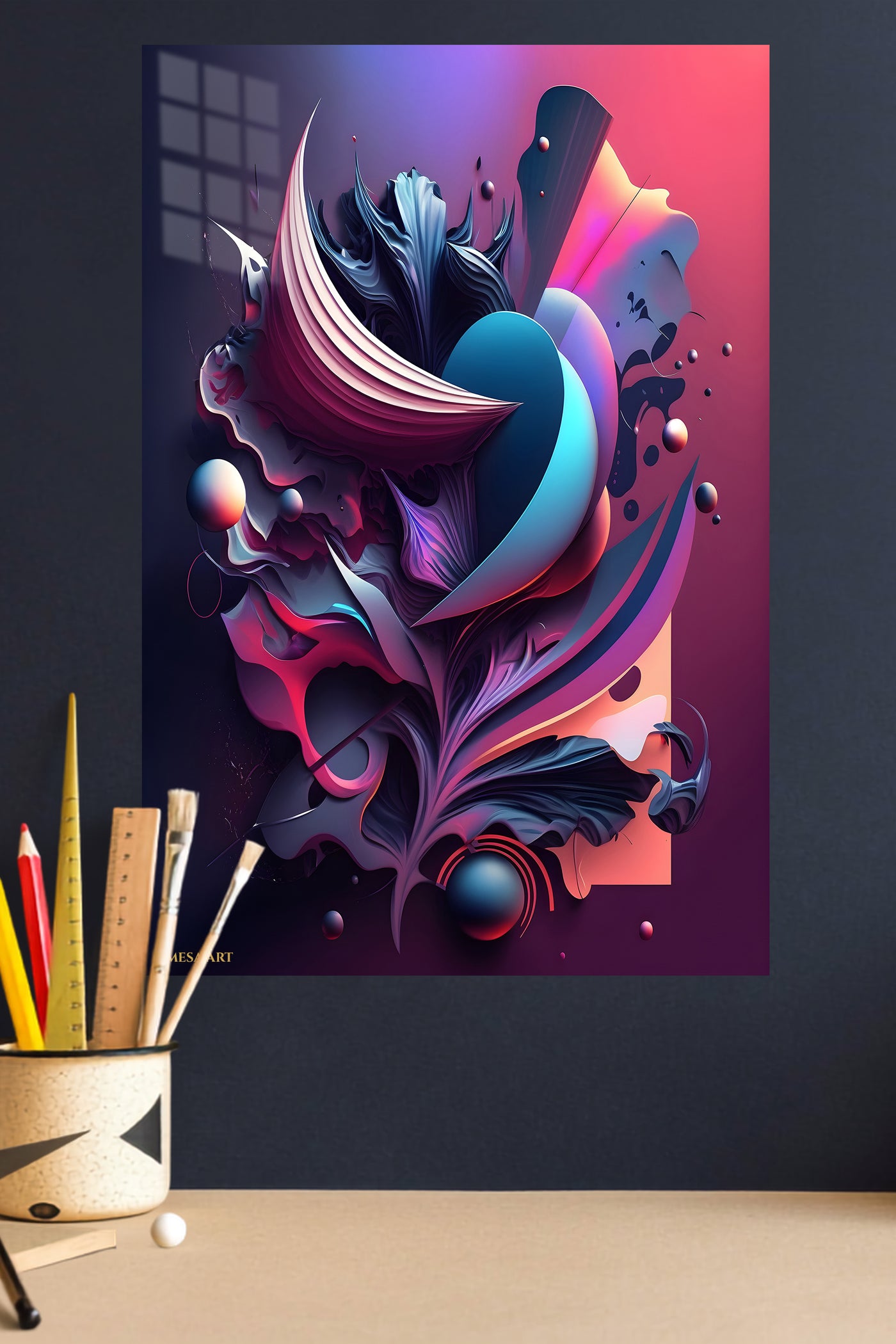 Green Black Orbital wall art