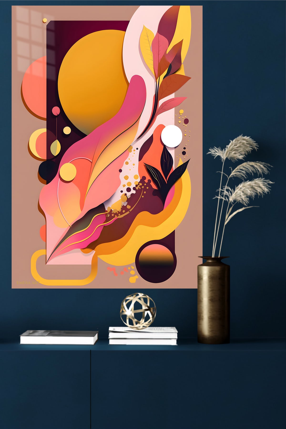 Botanical Green Gold Sphere wall art