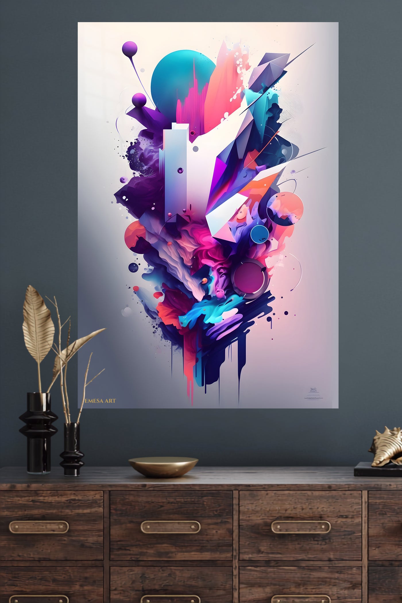 Purple Pink Abstract Bloom wall art