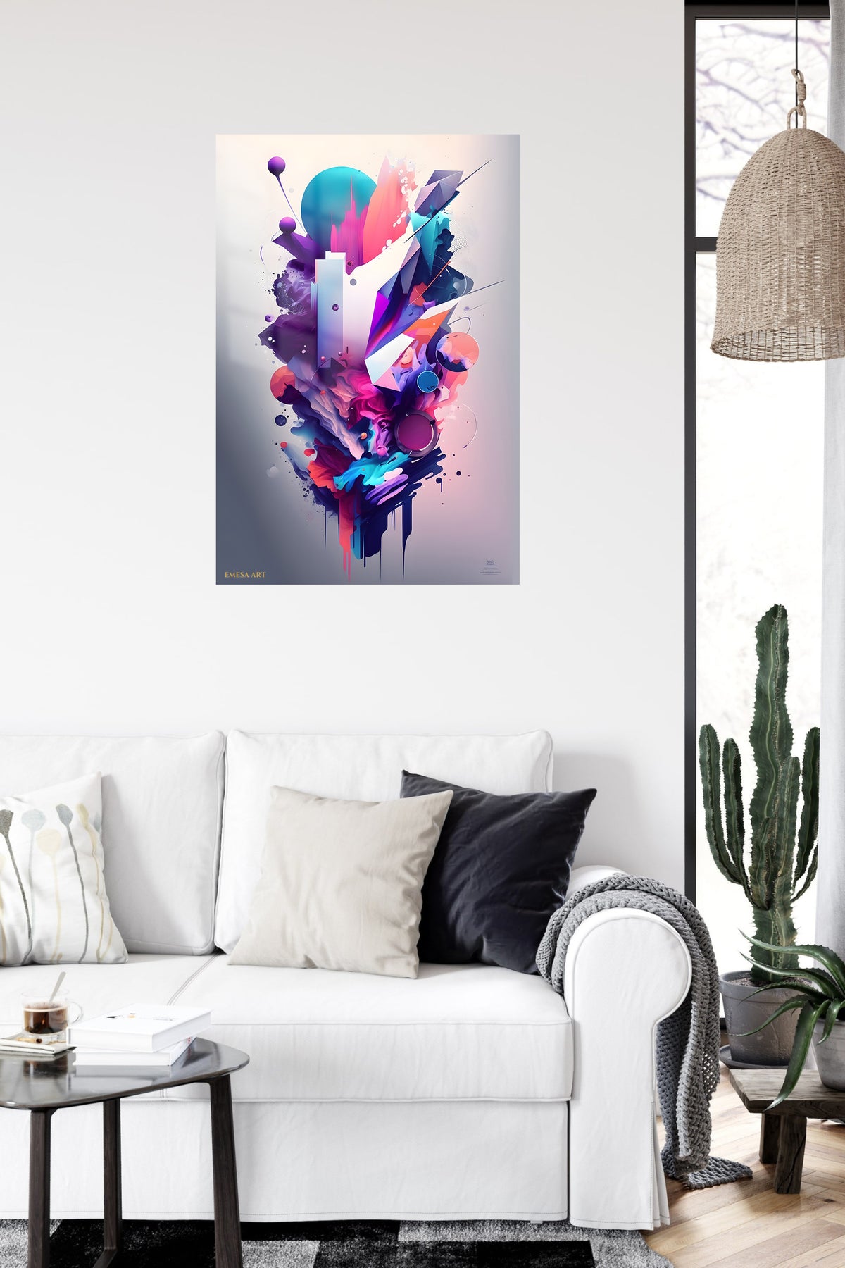 Purple Pink Abstract Bloom wall art