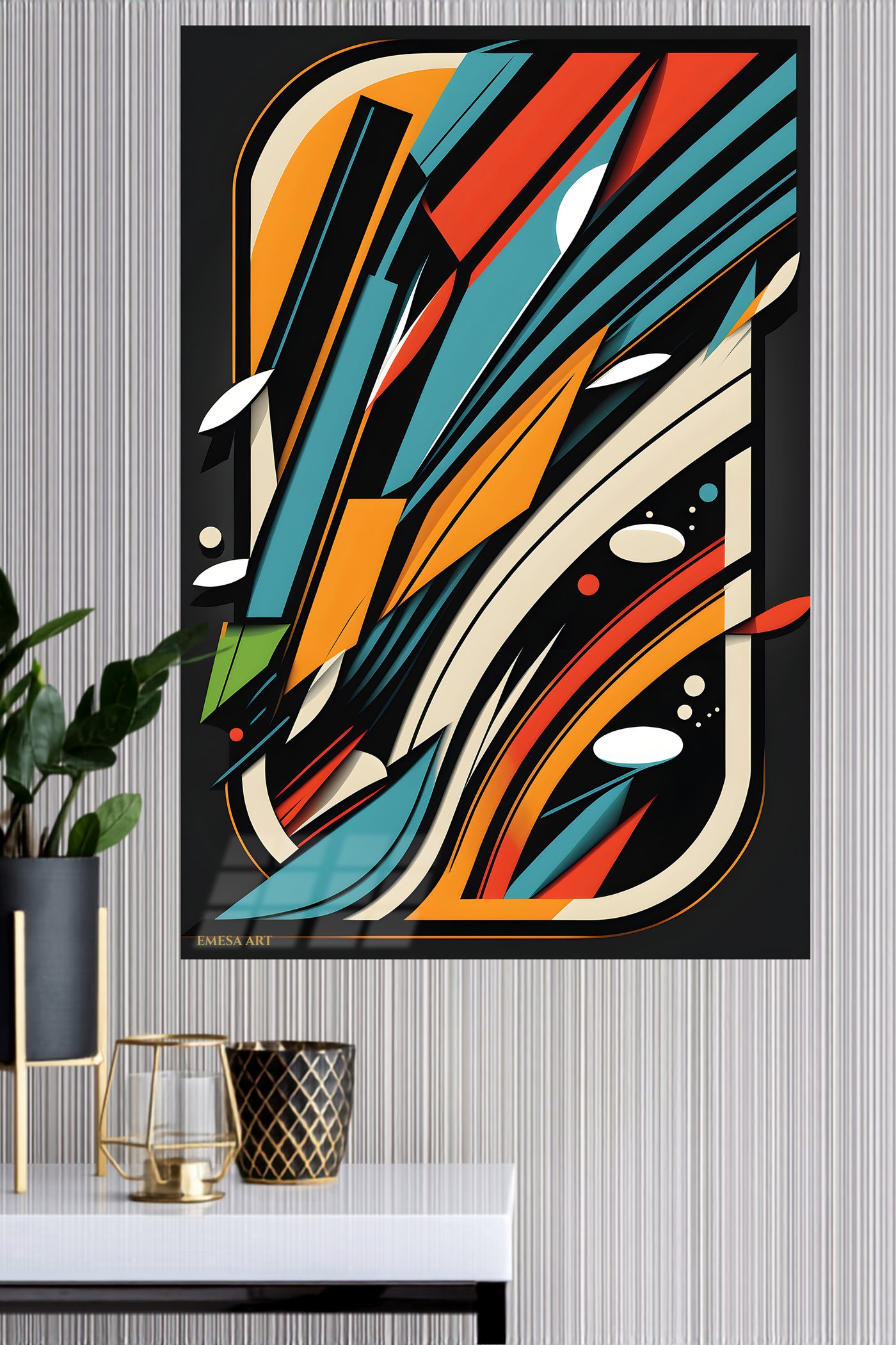 Black Gold Brushstroke wall art
