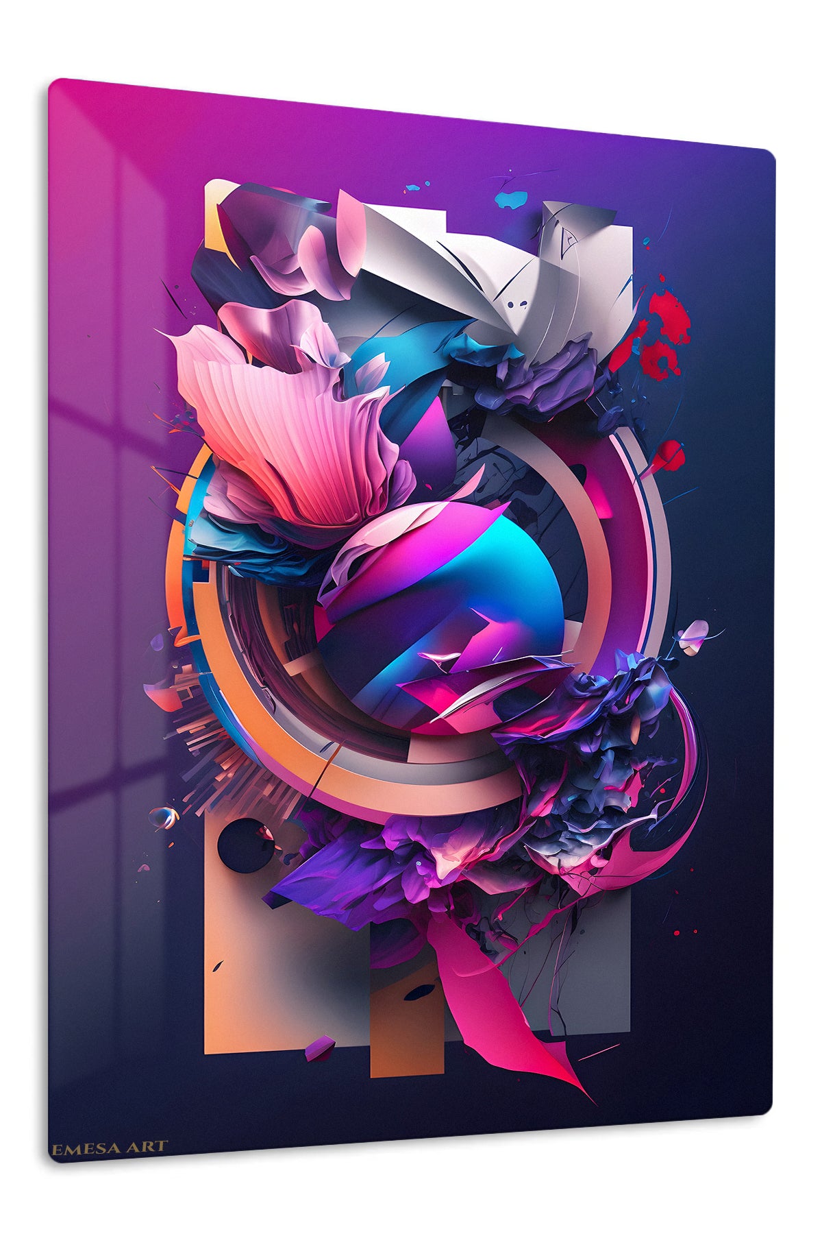 Peach Gold Minimal Flow wall art