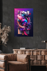Peach Gold Minimal Flow wall art