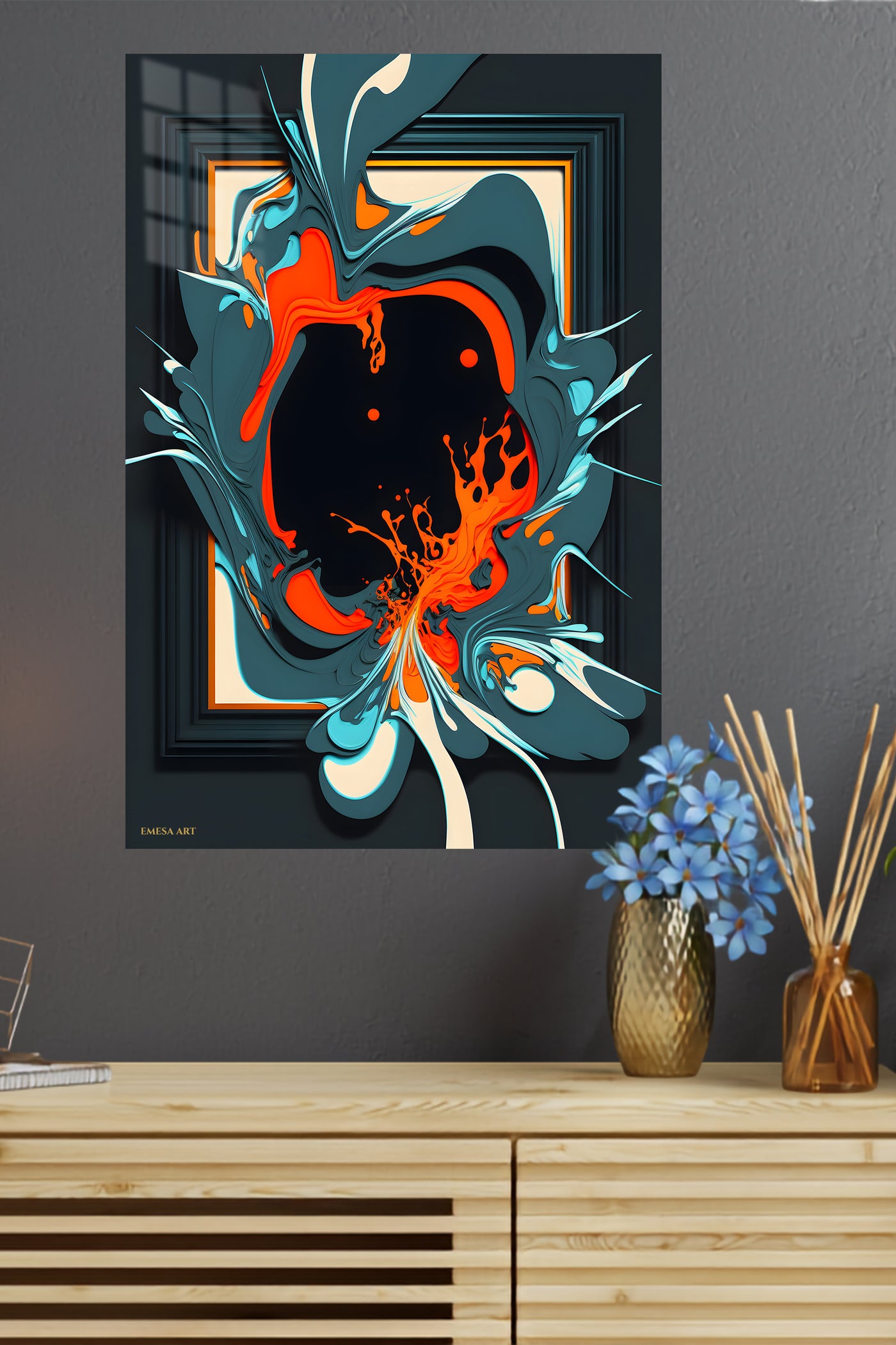 Retro Concentric Circles wall art