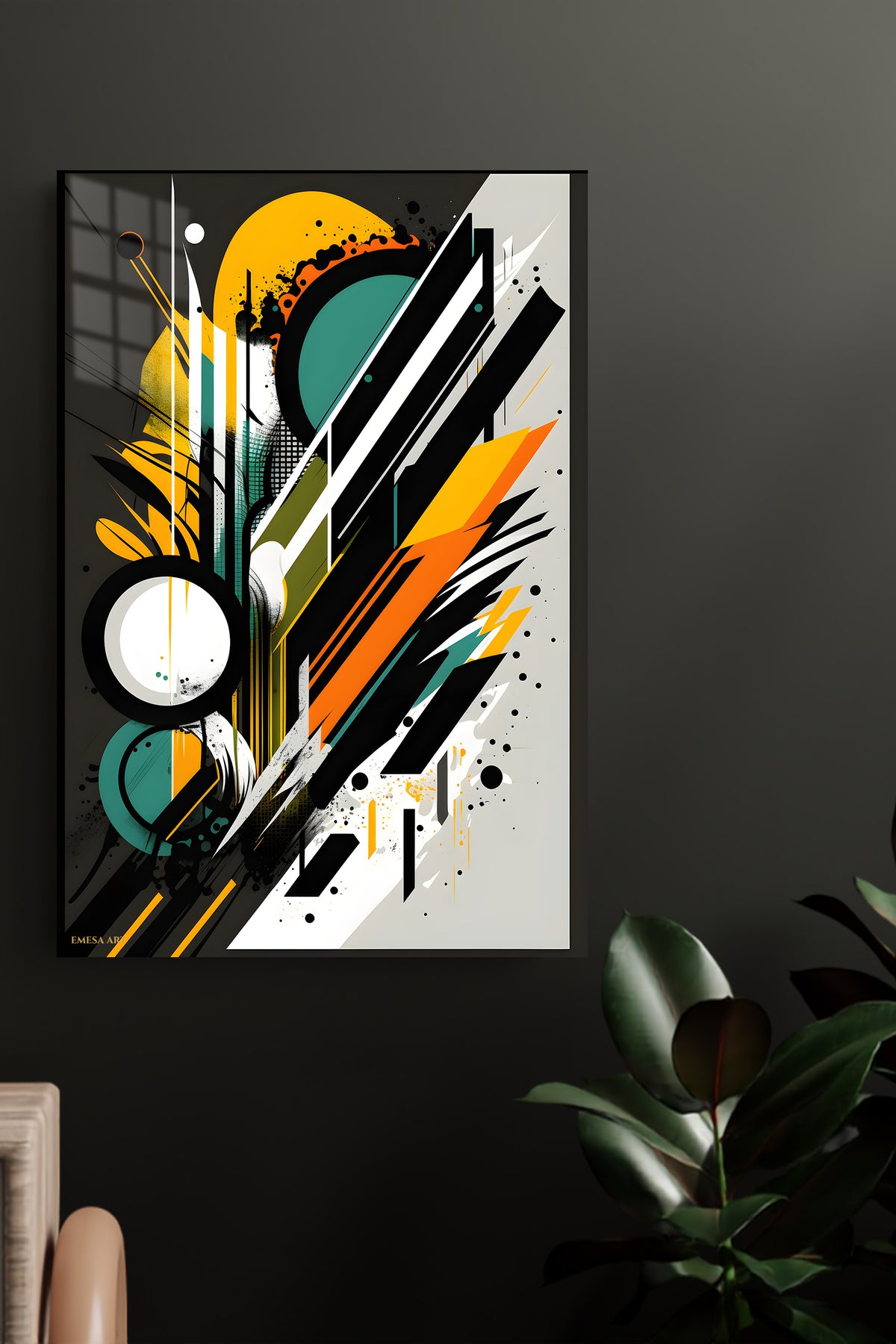 Black Gold Sculptural Stones wall art