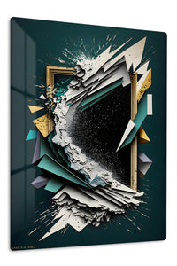Teal Orange Abstract Figures wall art
