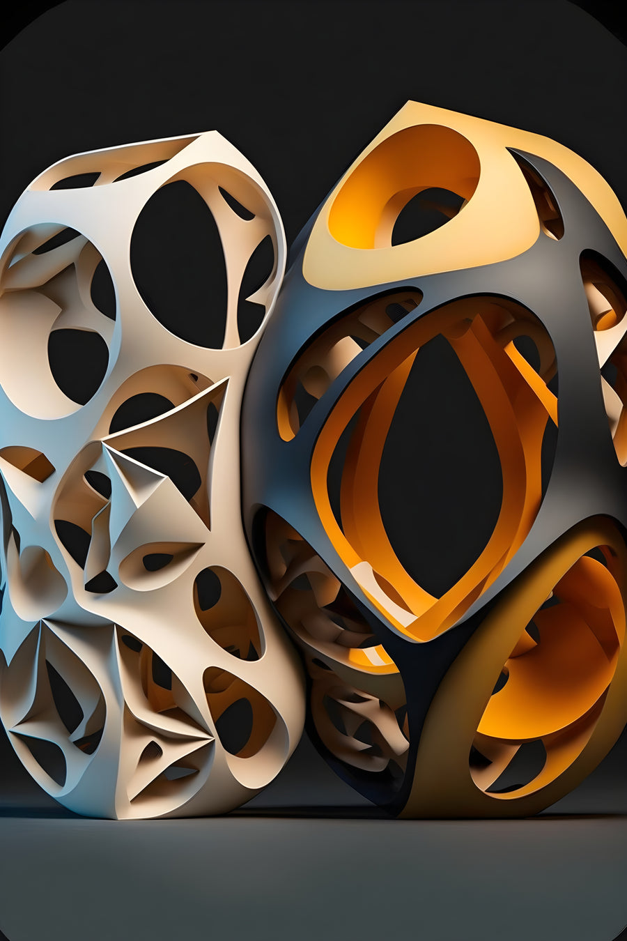 Abstract Organic 3D Sculpture Metal Wall Art | EMESA ART