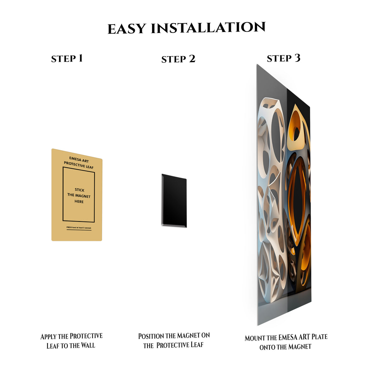 Abstract Organic 3D Sculpture Metal Wall Art | EMESA ART