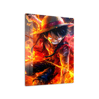 Luffy Fire Anime Metal Wall Art | EMESA ART