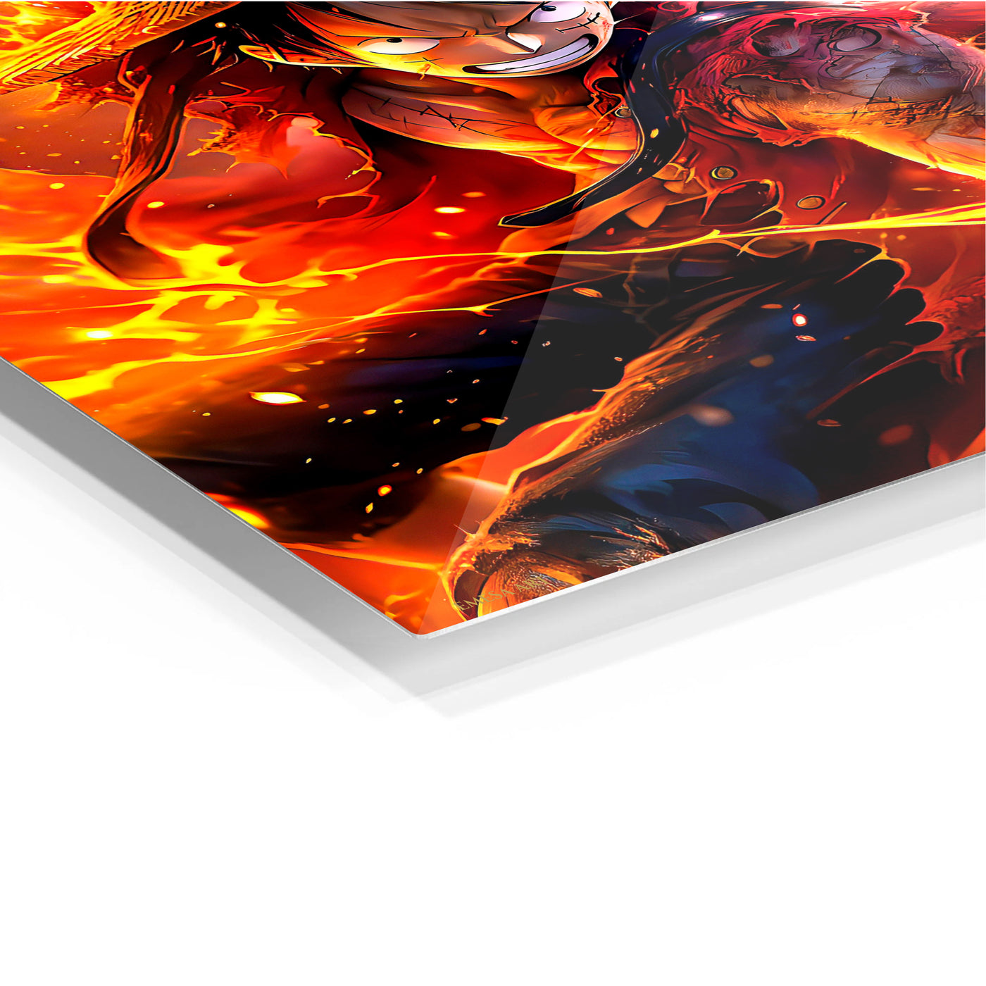 Luffy Fire Anime Metal Wall Art | EMESA ART