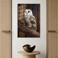 Barn Owl Portrait Metal Wall Art | EMESA ART