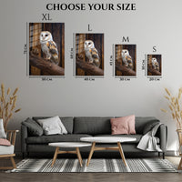 Barn Owl Portrait Metal Wall Art | EMESA ART