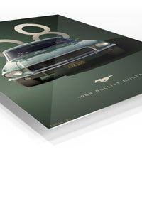 1968 green Ford Mustang classic automotive poster wall art