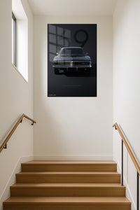 Black 1969 classic American muscle car front-view wall art