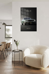 1968 green Ford Mustang Bullitt-style automotive wall art
