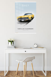 1967 yellow Cadillac Eldorado classic car wall art