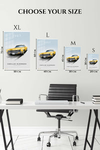 1967 yellow Cadillac Eldorado classic car wall art
