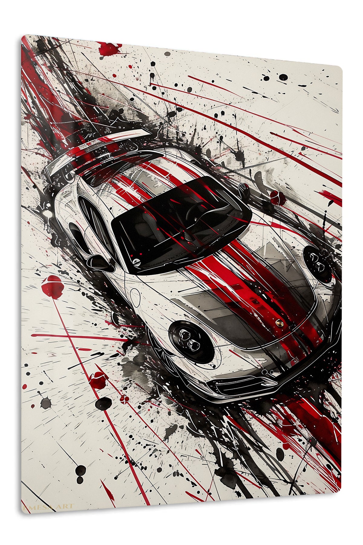 White Red Track Sports Car Splash wall art