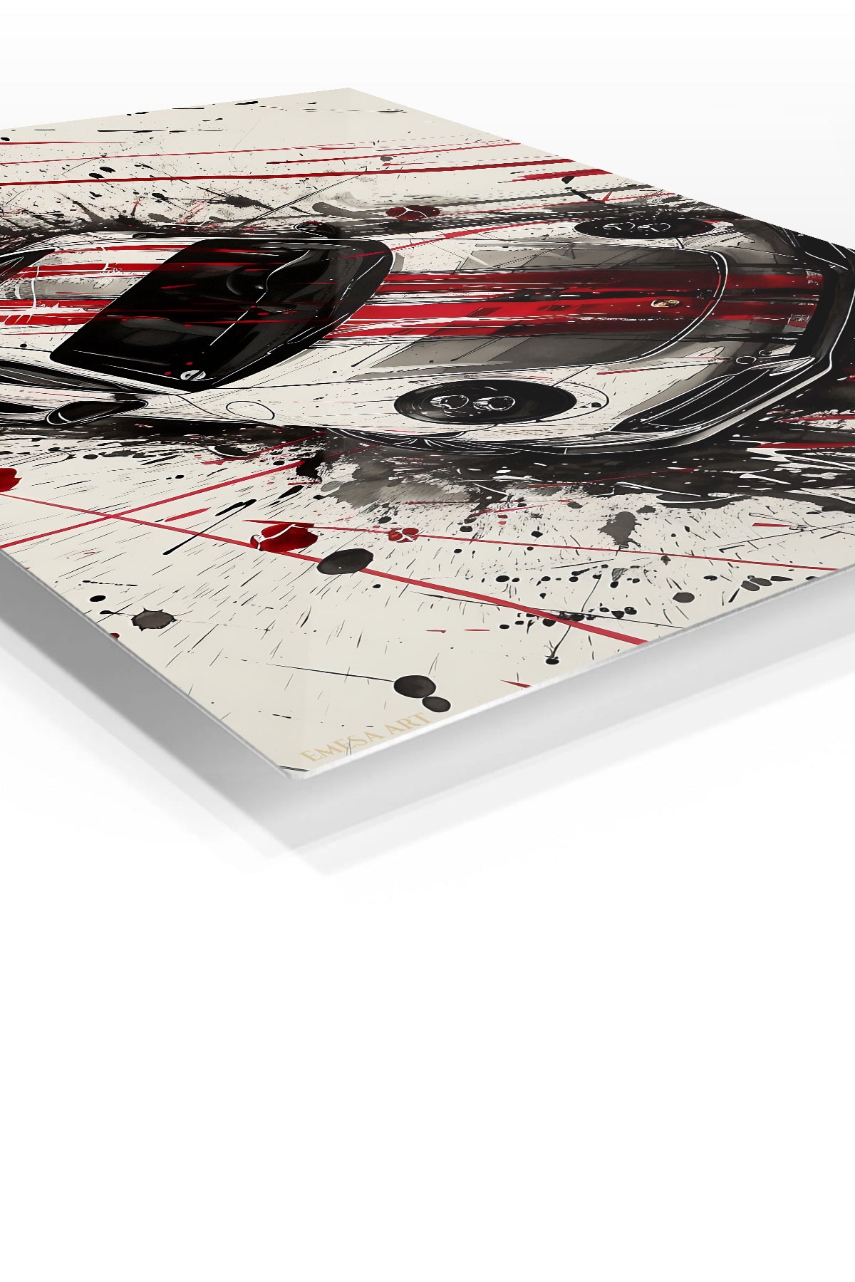 White Red Track Sports Car Splash wall art