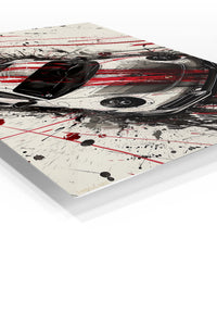 White Red Track Sports Car Splash wall art