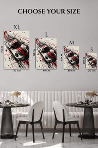 White Red Track Sports Car Splash wall art