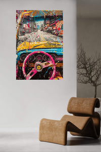 Colorful Racing Cockpit Urban wall art
