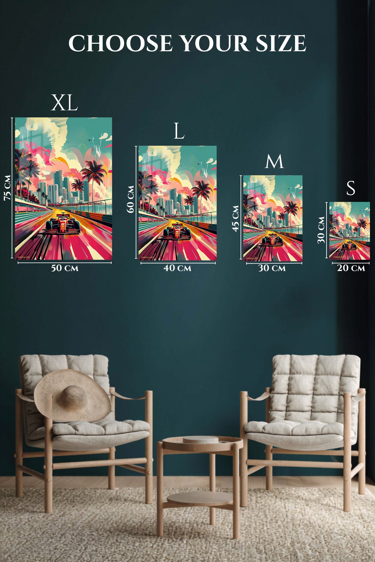 Miami Formula Racing Retro wall art