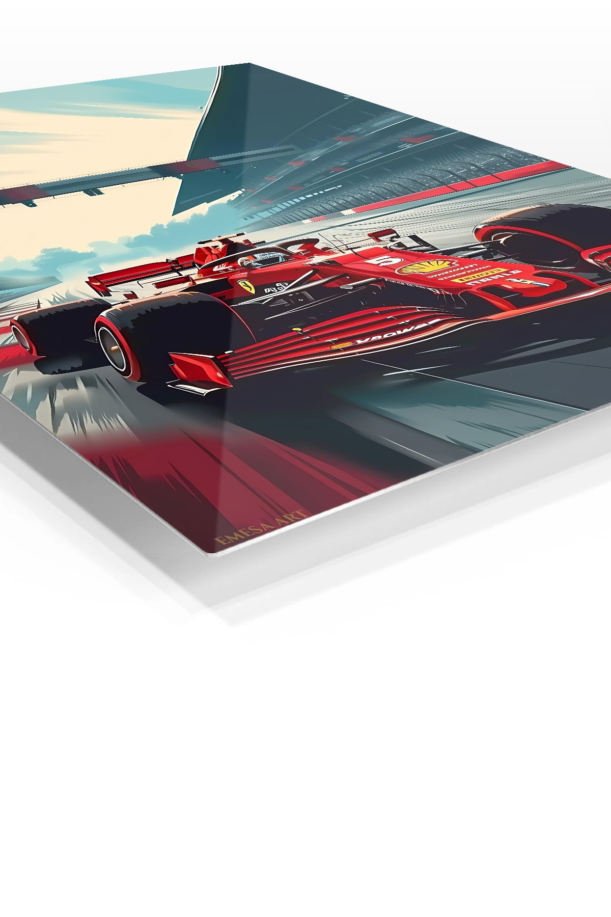 Red Formula Race Car Track wall art
