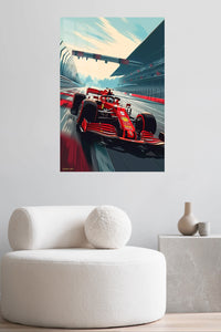 Red Formula Race Car Track wall art