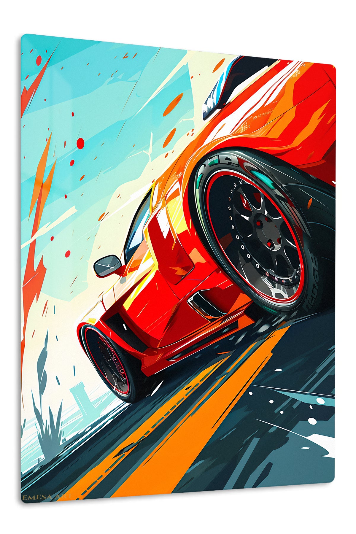 Red Sports Car Pop Art wall art