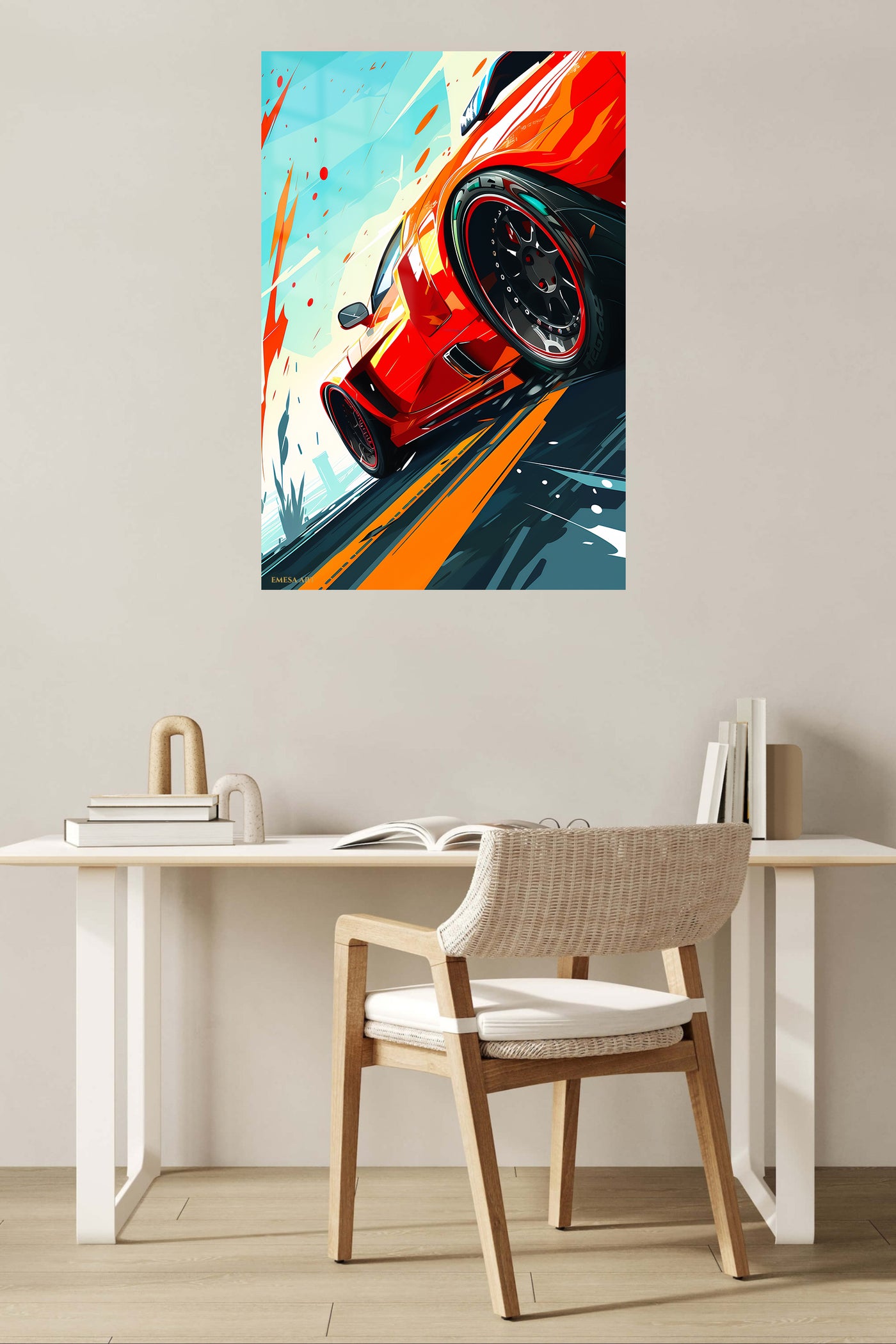 Red Sports Car Pop Art wall art