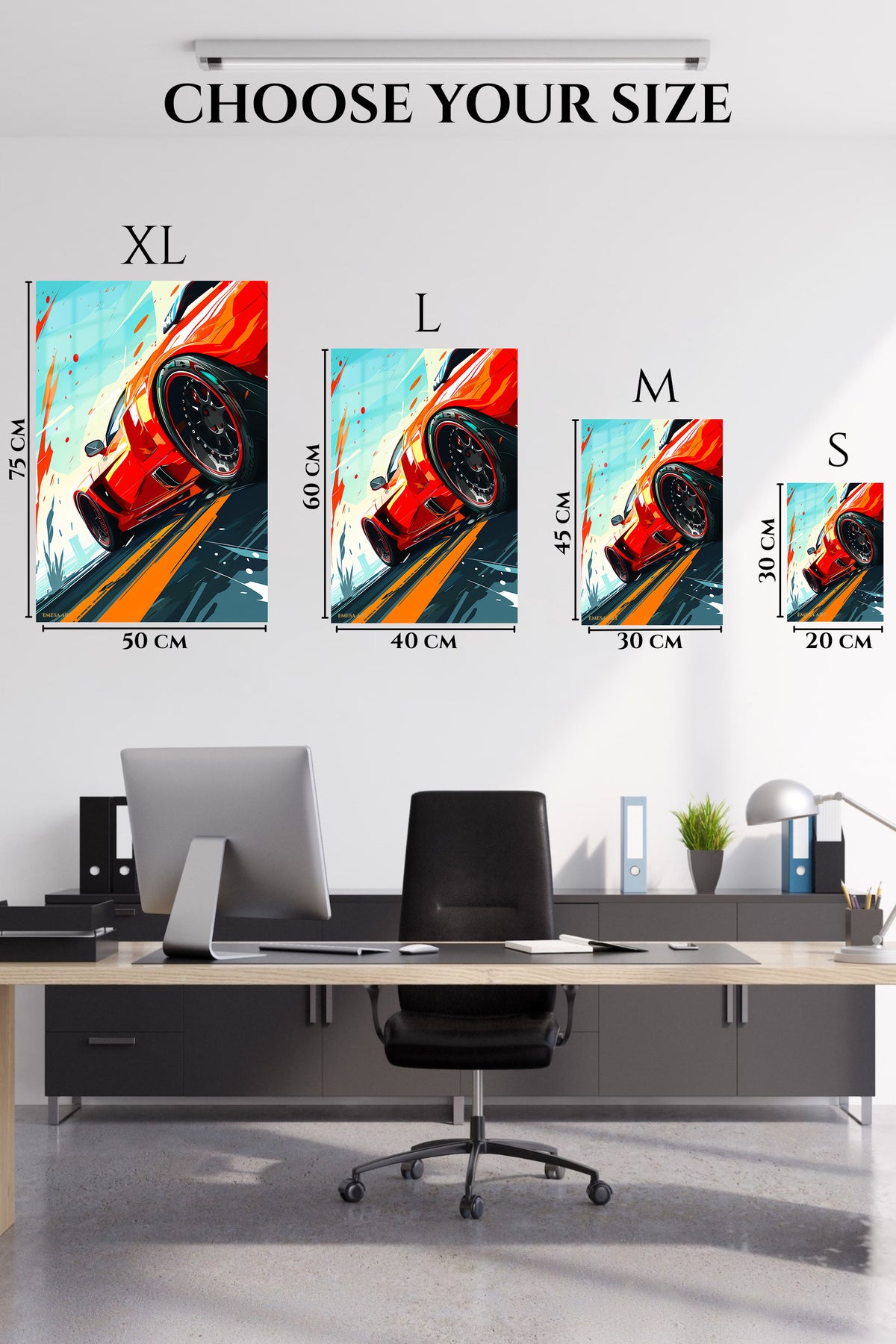 Red Sports Car Pop Art wall art