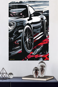 Black Supercar Abstract wall art